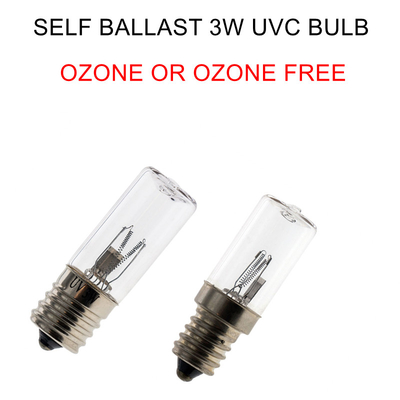 โอโซน E14 UVC หลอดไฟตู้ฆ่าเชื้อไวรัสบัลลาสต์ด้วยตนเอง