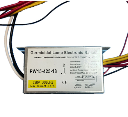 หลอด UV เหล็ก 15w บัลลาสต์อิเล็กทรอนิกส์ 220v - 240v สำหรับการฆ่าเชื้อ UVC