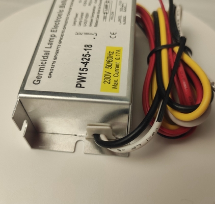 หลอด UV เหล็ก 15w บัลลาสต์อิเล็กทรอนิกส์ 220v - 240v สำหรับการฆ่าเชื้อ UVC
